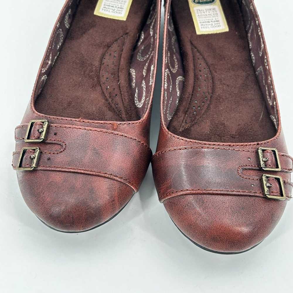 Dr. Scholl's First Flats 7 Faux Leather Brown Buc… - image 4