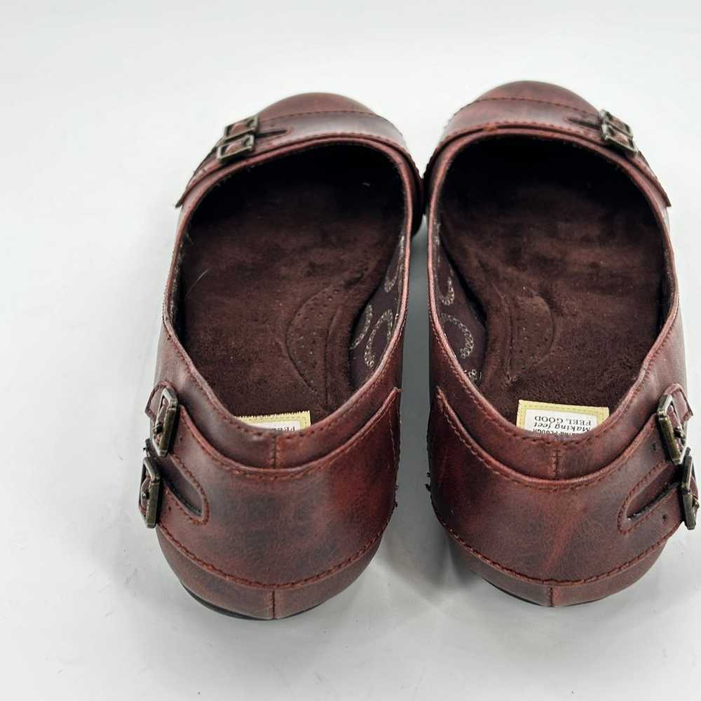 Dr. Scholl's First Flats 7 Faux Leather Brown Buc… - image 9