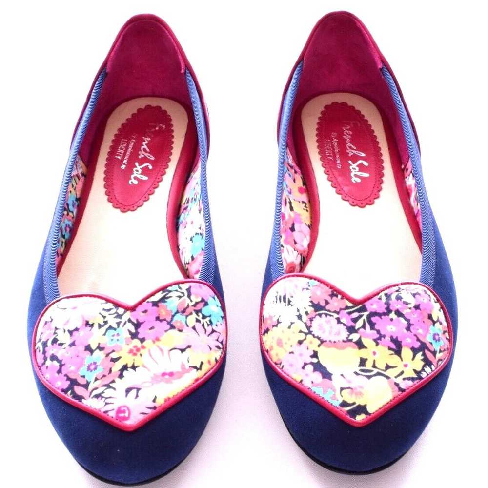 FRENCH SOLE Liberty Floral Heart Flats Size 38 US… - image 2