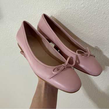 Patricia Green blush light pink bow leather ballet