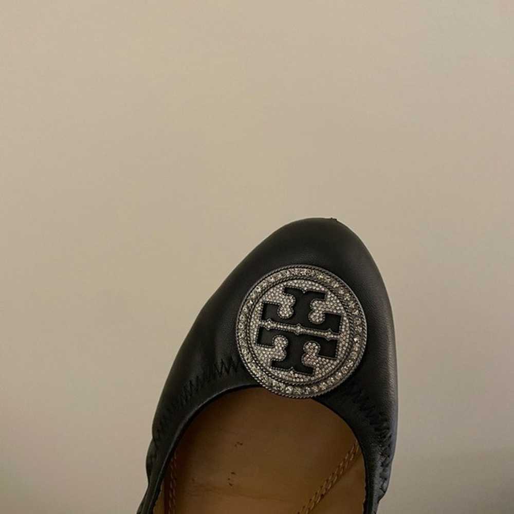 Tory Burch Liana Leather Black Slip On Classy Fla… - image 5