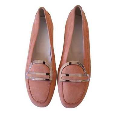 TOD'S Peach Suede Leather Comfort Flat Shoe
