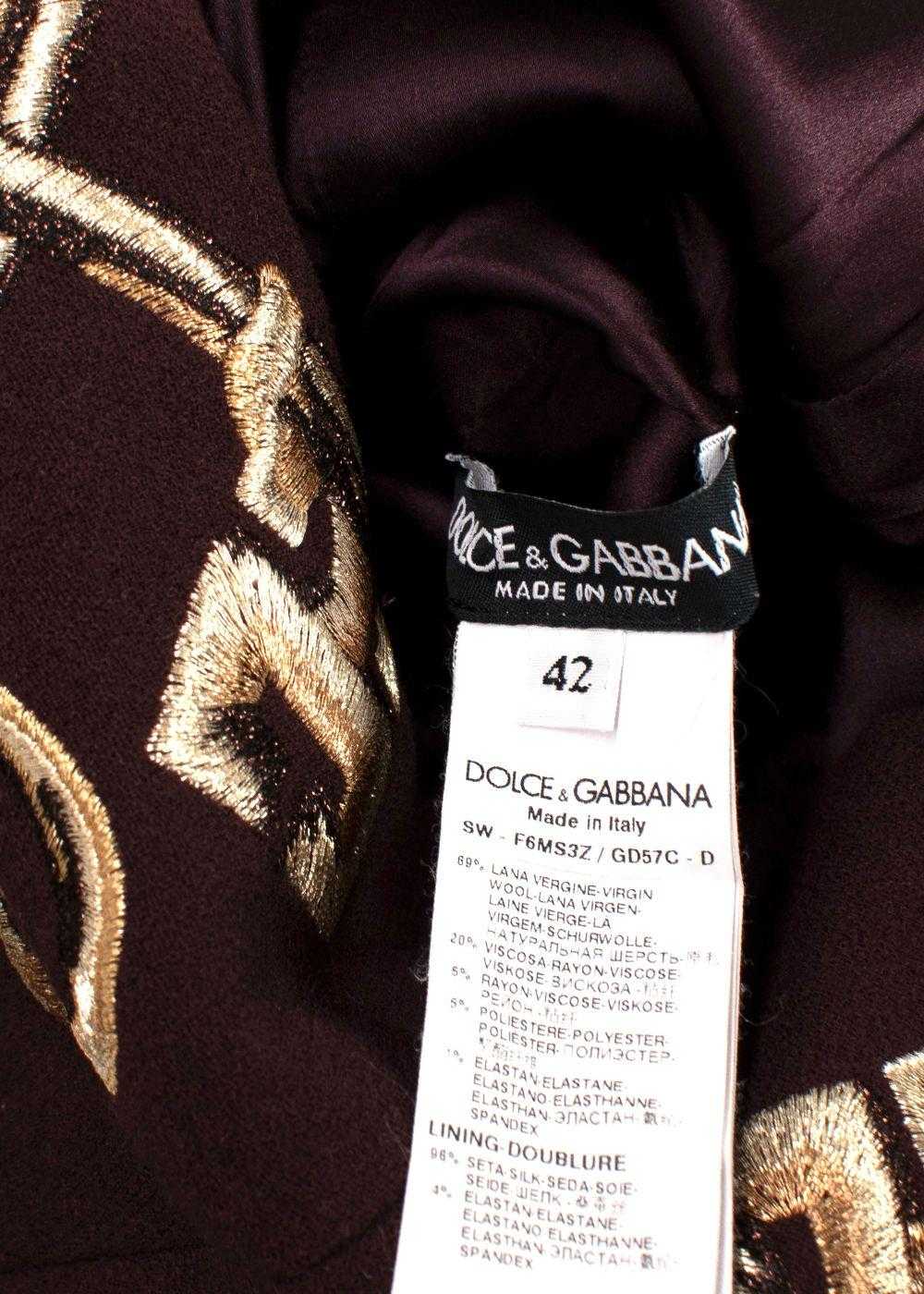 Managed by hewi Dolce & Gabbana Burgundy Embroide… - image 8