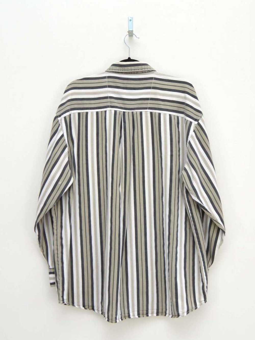 Vintage Brown & Khaki Striped Shirt (XL) - image 2