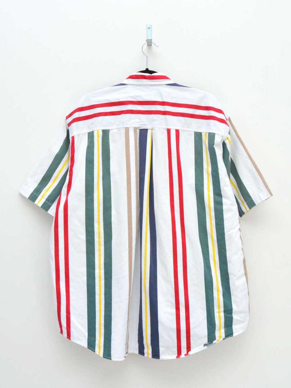 Vintage White & Red Striped Shirt (XXL) - image 2