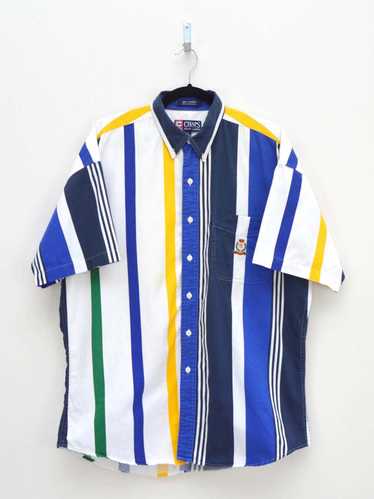 Vintage RL Chaps Blue & White Striped Shirt (XL) - image 1