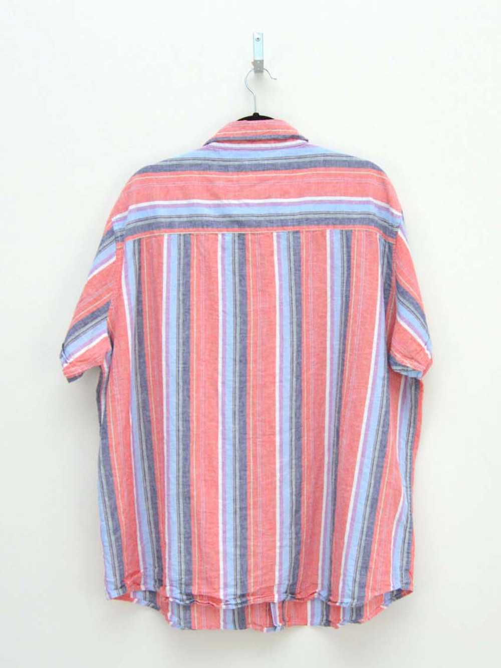 Vintage Pink & Blue Striped Shirt (XL) - image 2