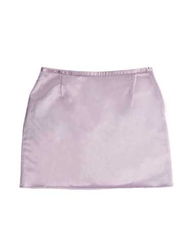Miu Miu F/W1999 Lilac Satin Mini Skirt Fleece Lin… - image 1