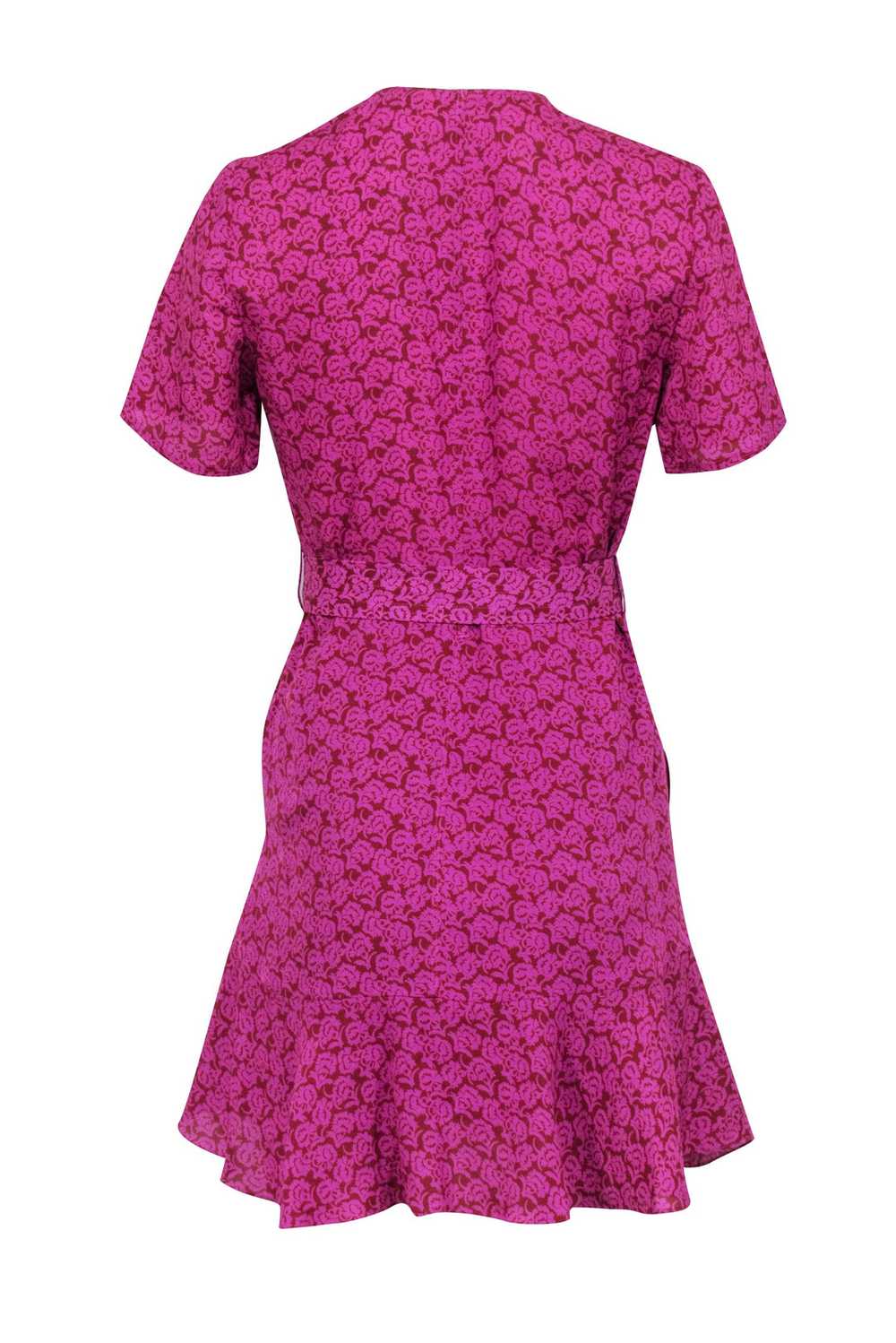 A.L.C. - Pink & Rust Red Paisley Printed Mini Wra… - image 3