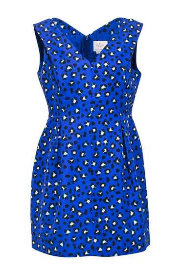 Kate Spade - Blue Sleeveless Leopard Print A-line… - image 1