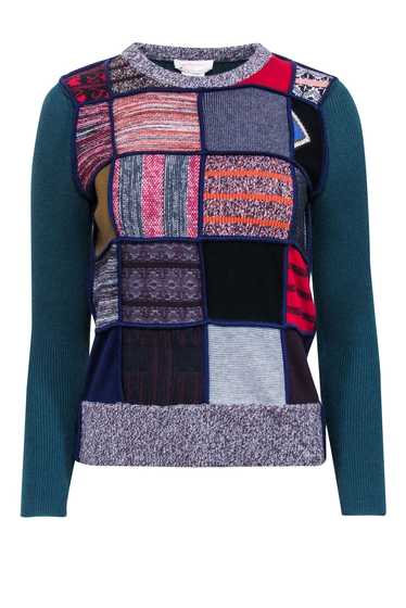 See by Chloe - Green & Multicolor Patchwork Sweate