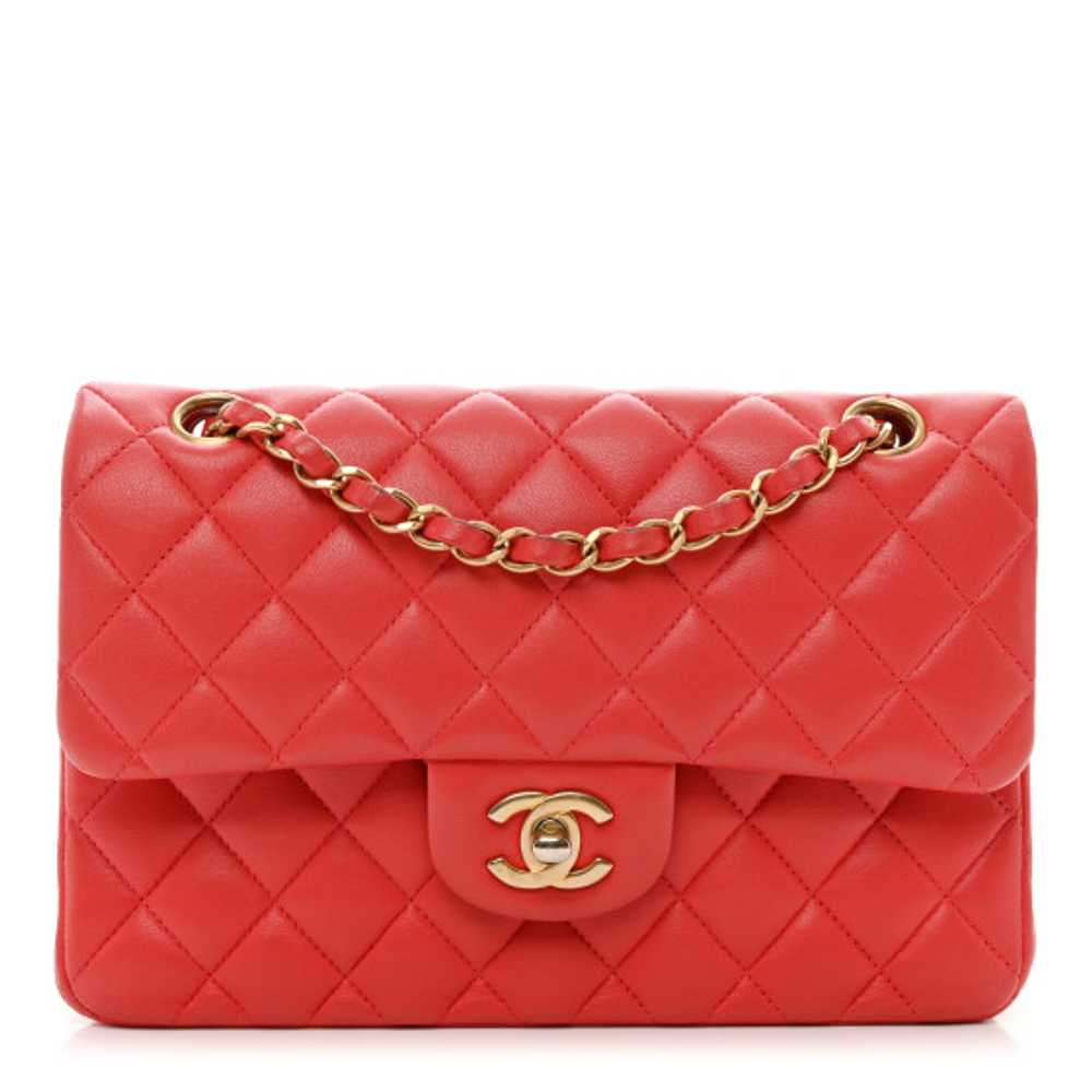 CHANEL Lambskin Quilted Small Double Flap Red - image 1