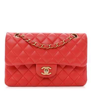 CHANEL Lambskin Quilted Small Double Flap Red - image 1