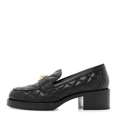 CHANEL Lambskin Quilted CC Heart Loafers 37 Black - image 1