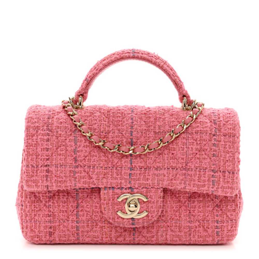 CHANEL Tweed Quilted Mini Top Handle Rectangular … - image 1