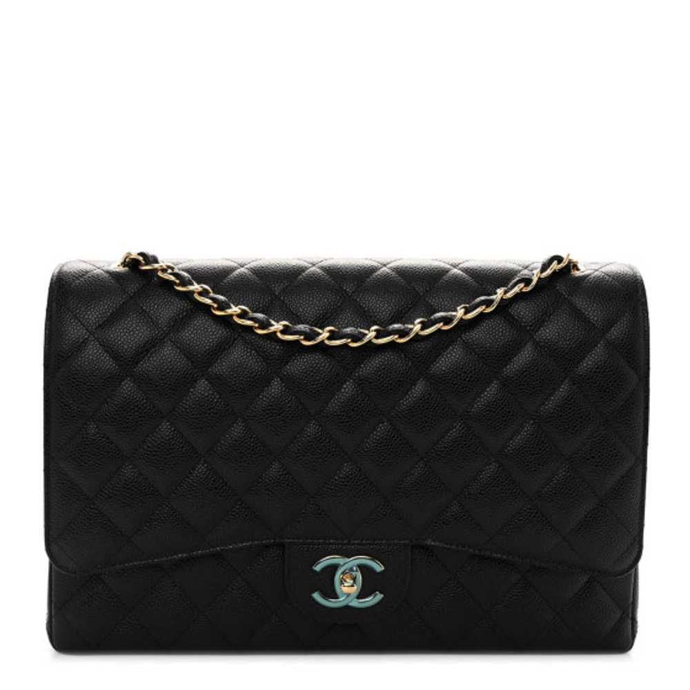 CHANEL Caviar Quilted Maxi Double Flap Black - image 1