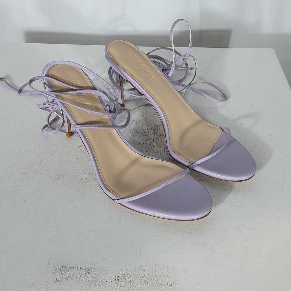 Femme LA 3.0 Barely There Lace Up Heel Lilac Size… - image 3