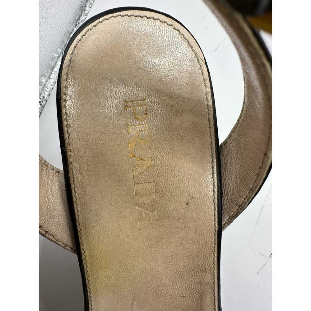 Prada Black Patent Leather Cork Heeled Sandals Sz… - image 7