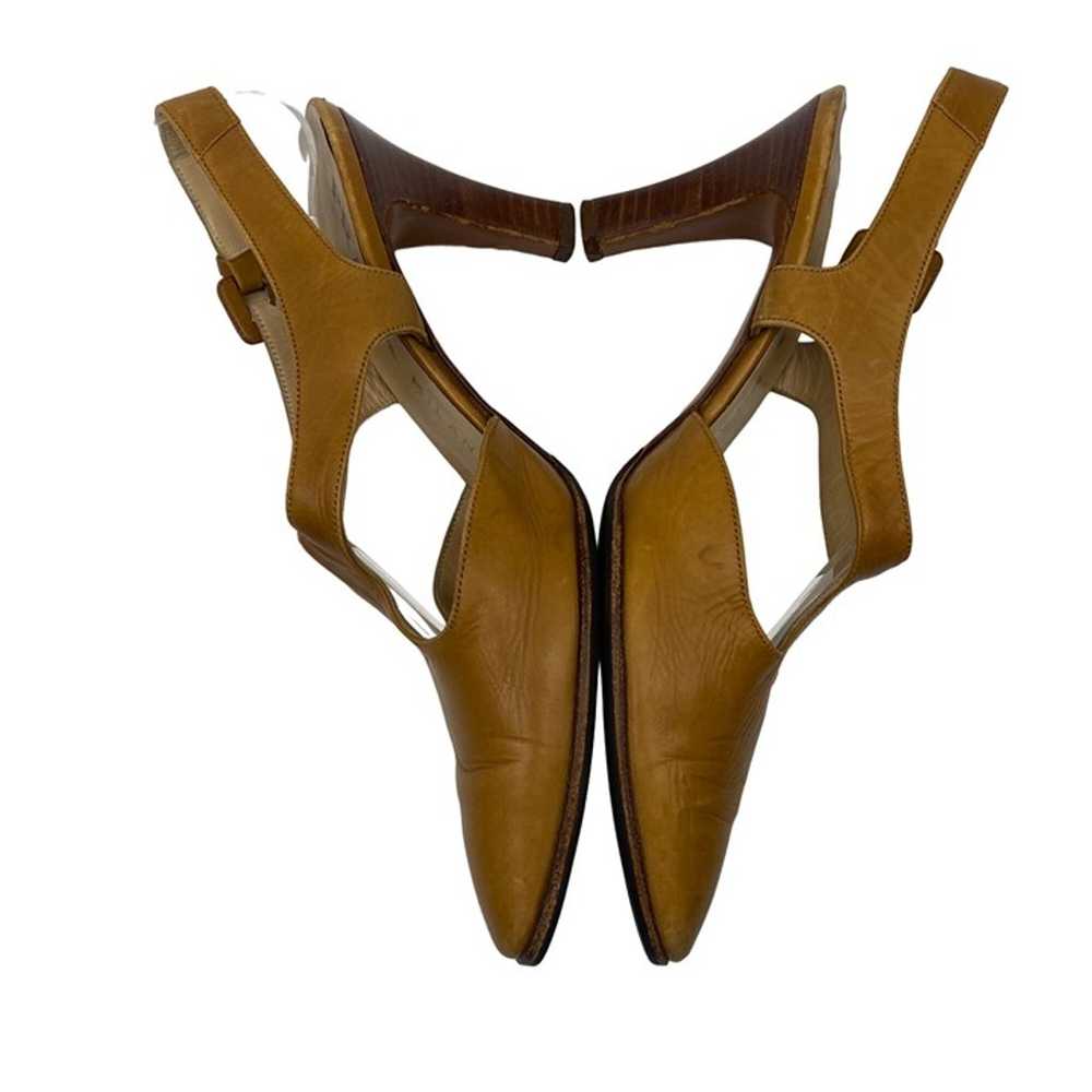 Vintage PRADA MILANO Tan Leather T-strap Slingbac… - image 5
