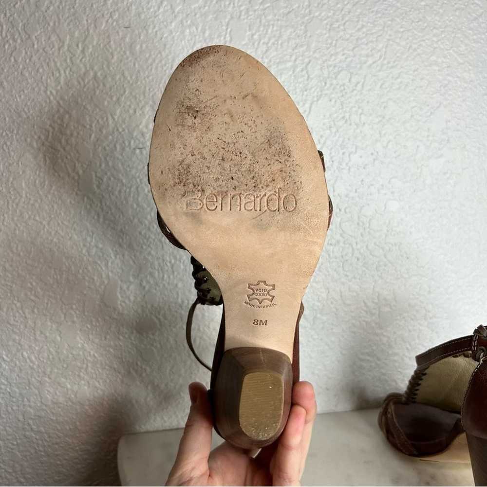 BERNARDO Leather Heel Womens Size 8 Brown Braided… - image 3