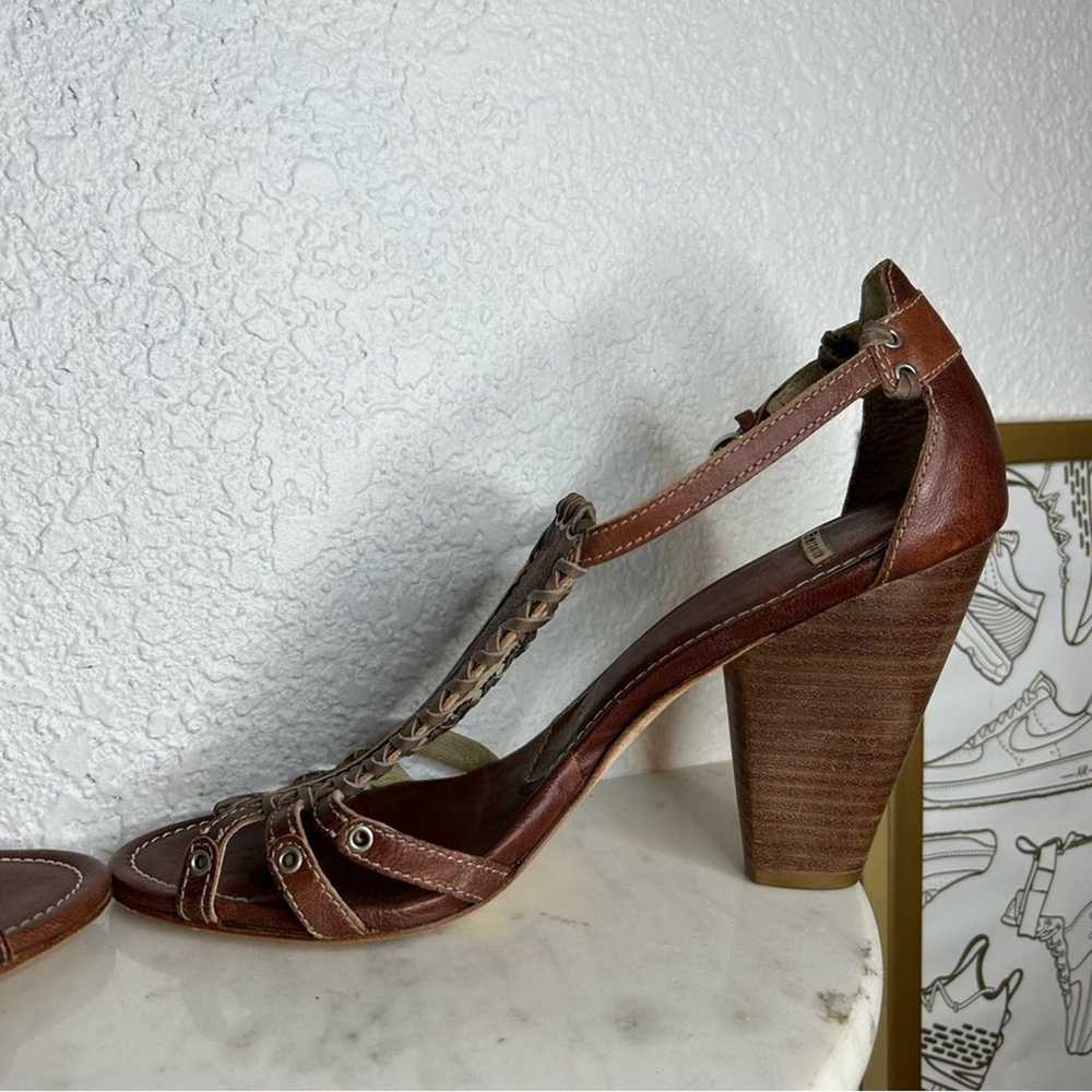 BERNARDO Leather Heel Womens Size 8 Brown Braided… - image 4