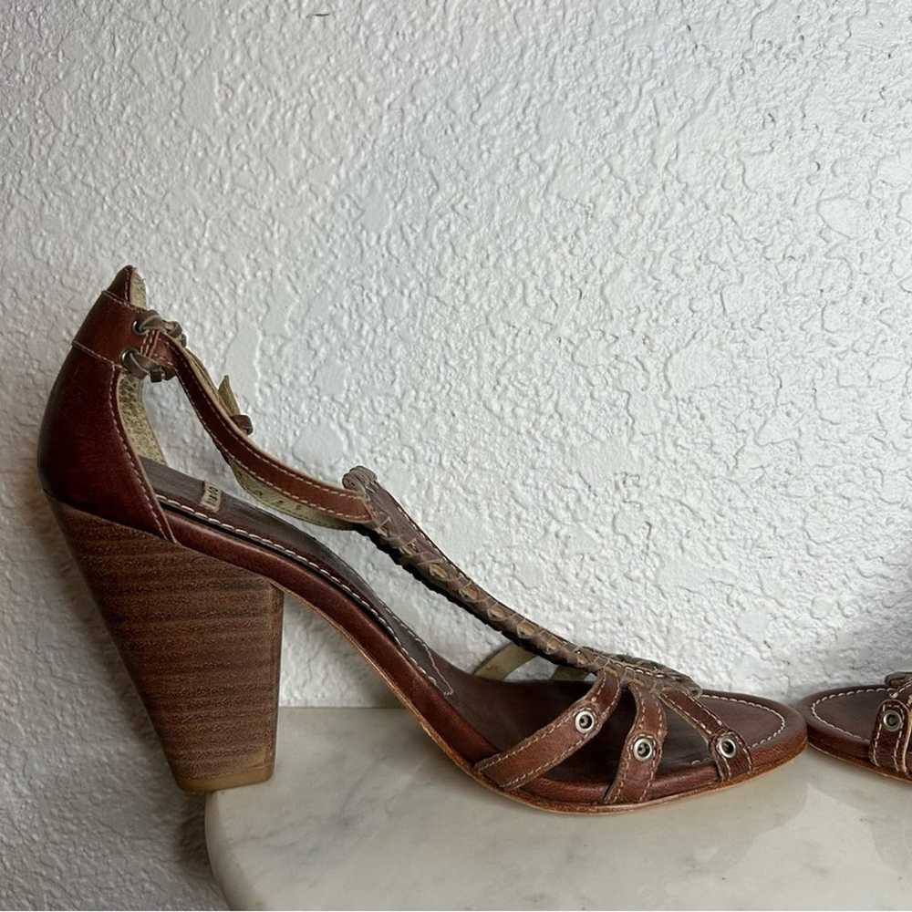 BERNARDO Leather Heel Womens Size 8 Brown Braided… - image 5