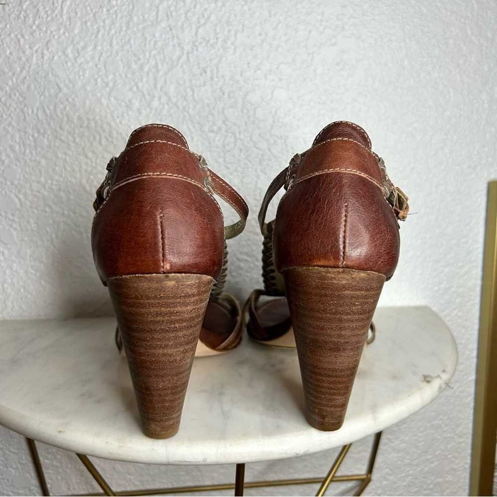 BERNARDO Leather Heel Womens Size 8 Brown Braided… - image 6
