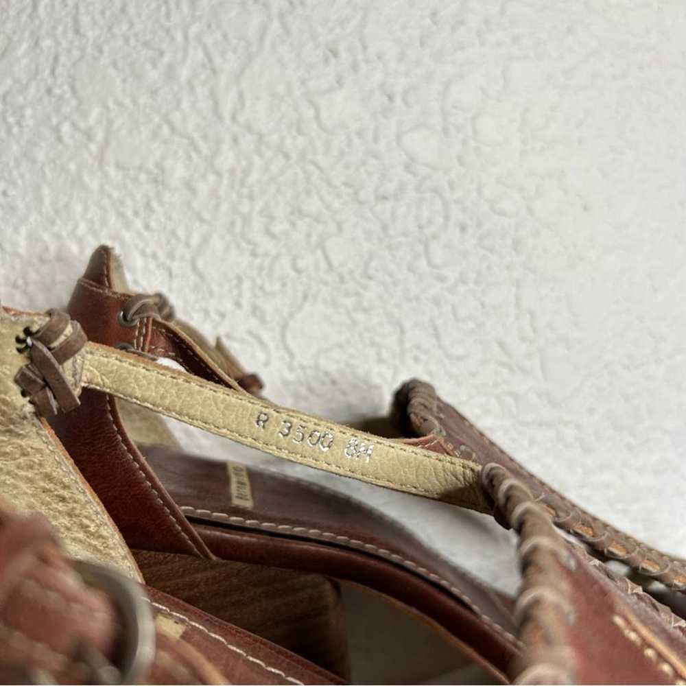 BERNARDO Leather Heel Womens Size 8 Brown Braided… - image 7