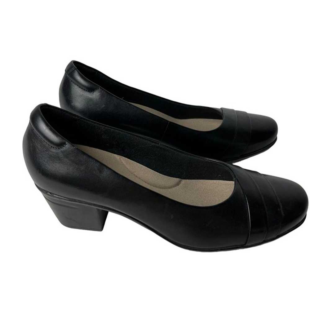 Clarks Collection Black Leather Pumps, Women's Si… - image 2