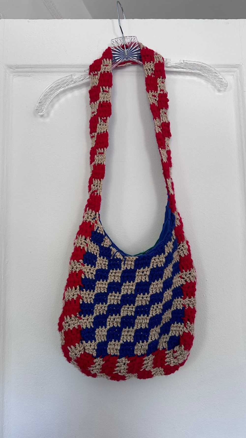 Handmade Crochet Checkered Purse | Used, Secondha… - image 1