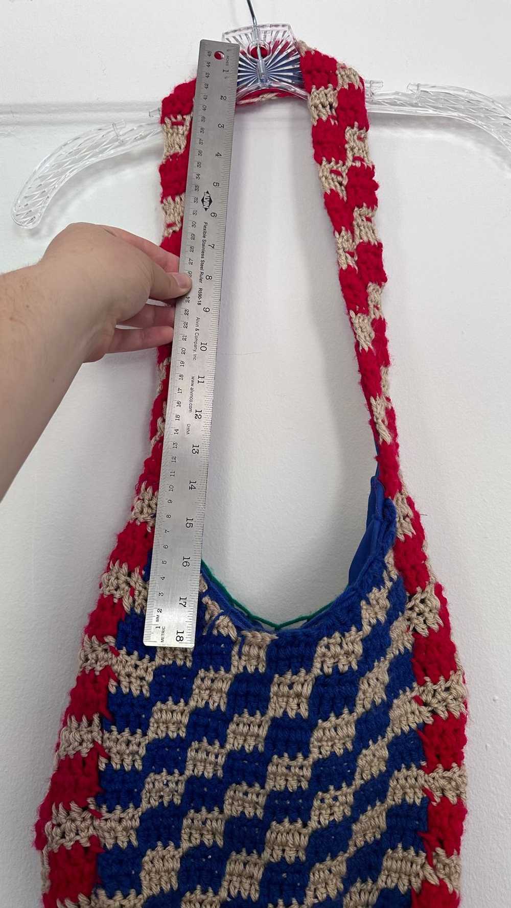 Handmade Crochet Checkered Purse | Used, Secondha… - image 4