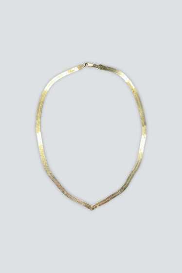 Vintage 14K Gold Vermeil Pointed Herringbone Chok… - image 1