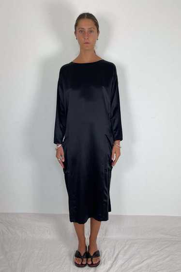 Vintage Cerruti Silk Mid Length Dress - Black - image 1