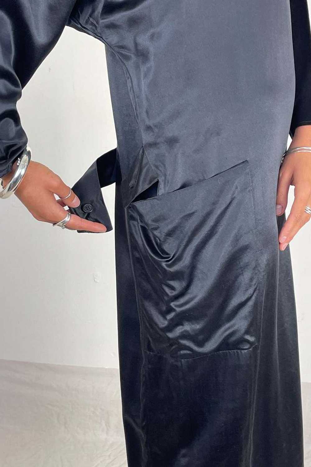 Vintage Cerruti Silk Mid Length Dress - Black - image 5