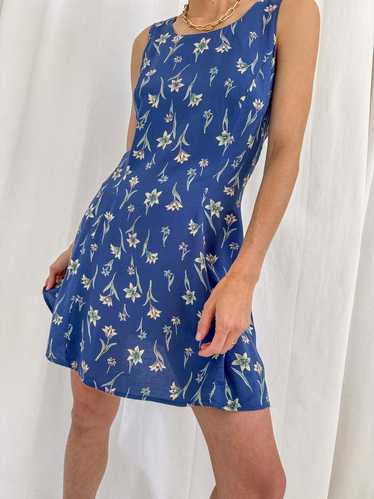 Vintage Sleeveless Summer Dress - Azur/Fleurs