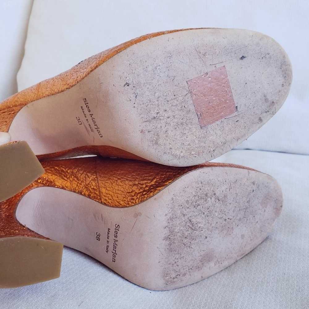 Sies Marjan Elisa Laminated Crinkled Orange Heels - image 5