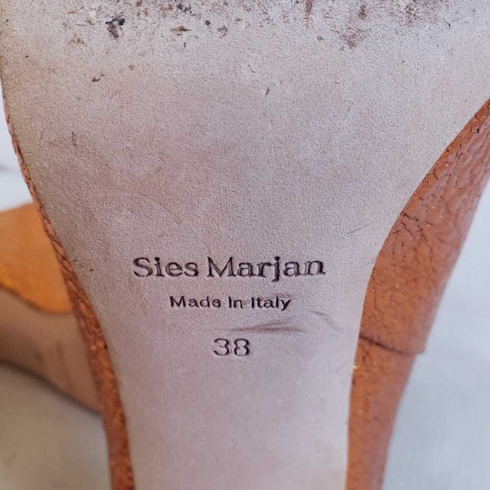 Sies Marjan Elisa Laminated Crinkled Orange Heels - image 6