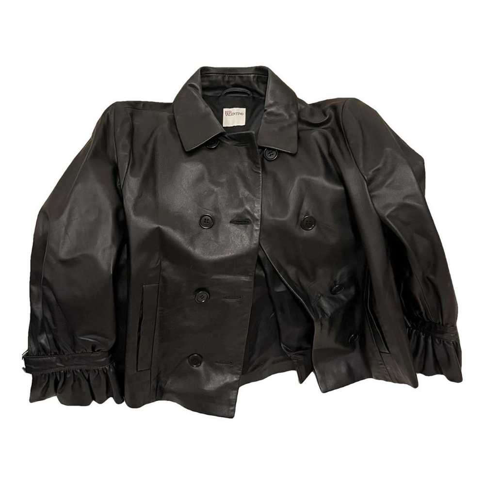 【期間限定最終値下げ】 RED VALENTINO 黒羊革 フリル付きジャケット RED VALENTINO - RED VALENTINO(レッドバレンチノ) ジャケット