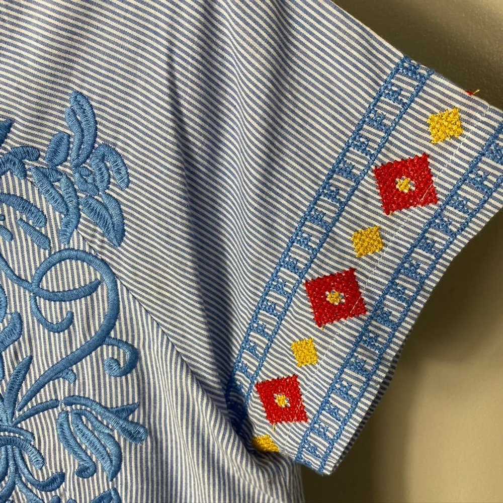 Women's Paper Crane Boho Embroidered Tunic Tassel… - image 3