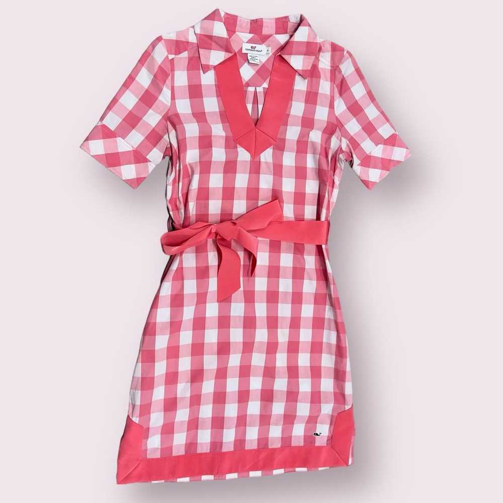 Vineyard Vines Pink Gingham Dress Size 4 - image 2