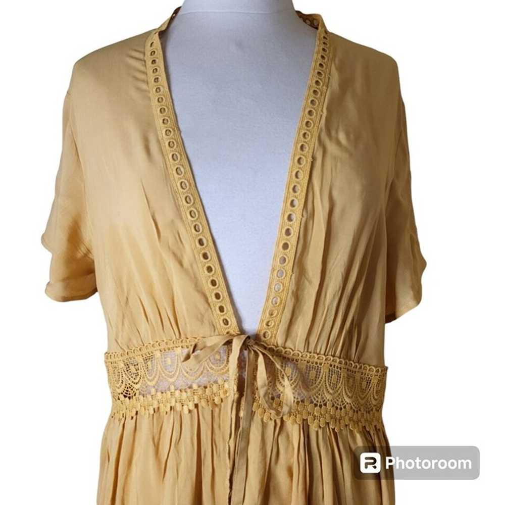 Torrid Dress Size 2/2X Mustard Yellow with Lace O… - image 3