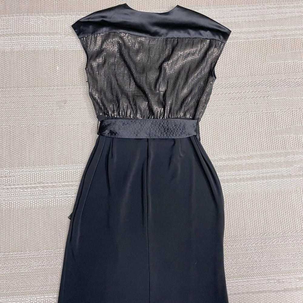 Narciso Rodriguez Dress M sequin black faux wrap … - image 2
