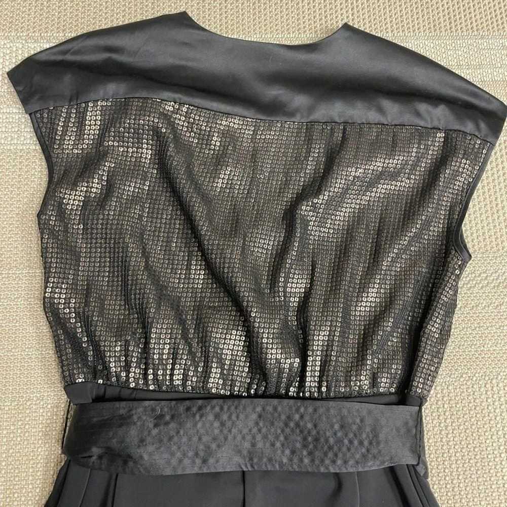 Narciso Rodriguez Dress M sequin black faux wrap … - image 3