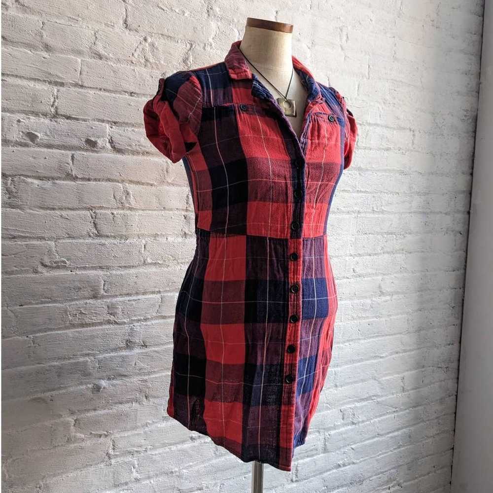 Urban Outfitters Red Plaid Dress Y2K Western Cowg… - image 5