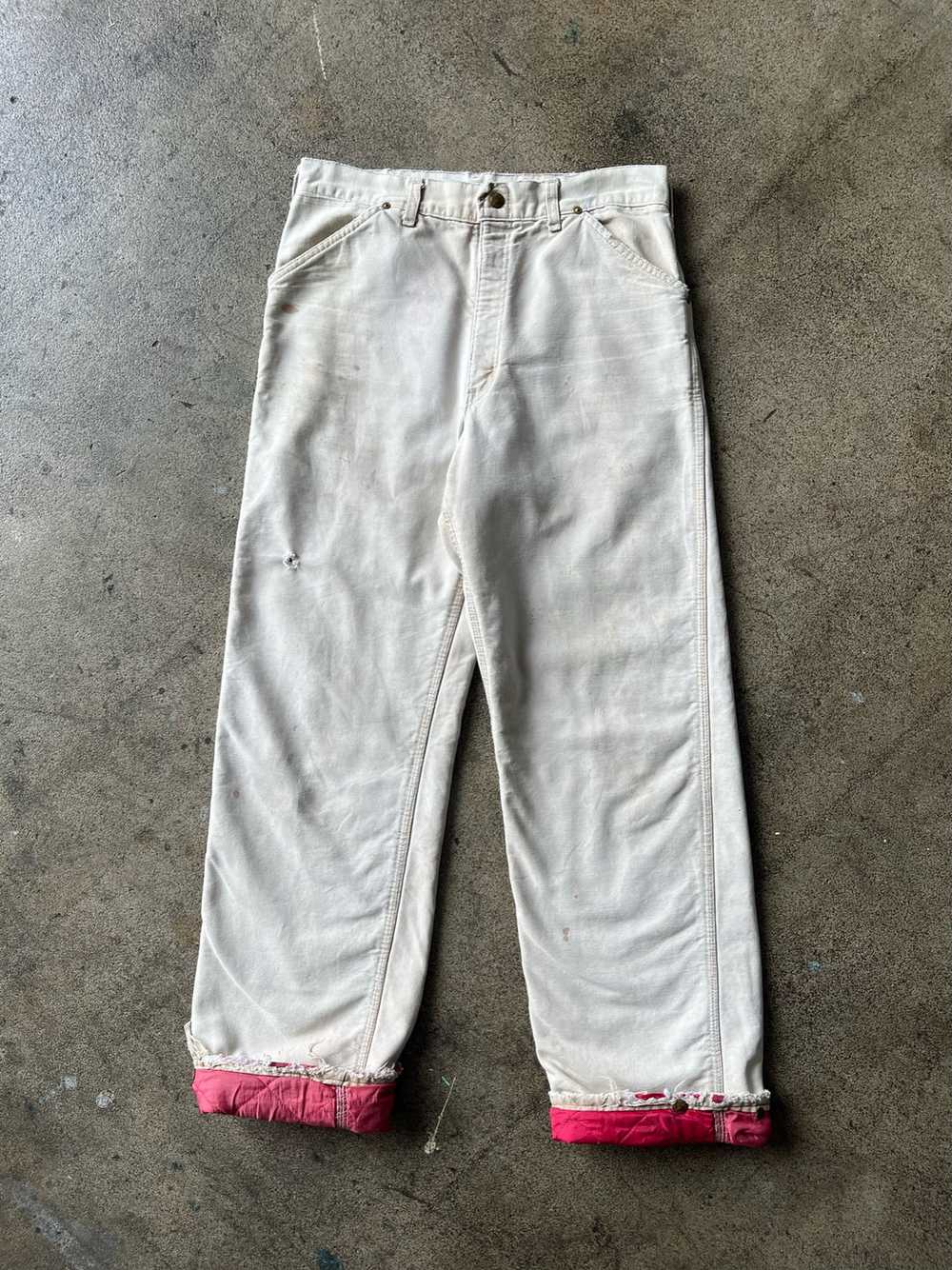1990s Carhartt Distressed Milky Work Pants 31" x … - image 1