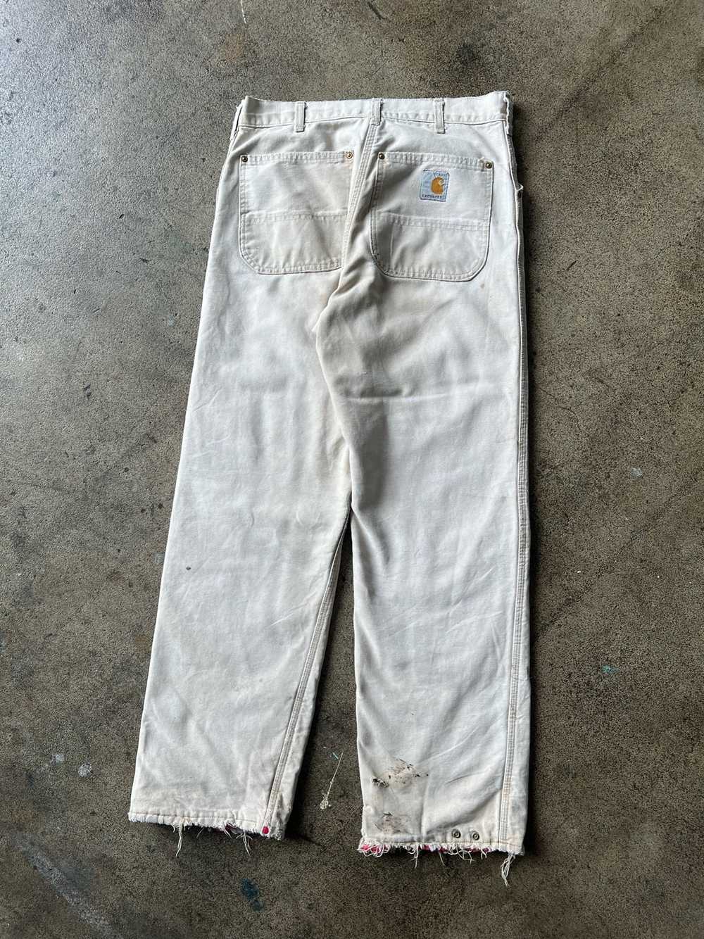 1990s Carhartt Distressed Milky Work Pants 31" x … - image 4