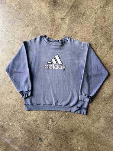 1990s Adidas Sun Faded Blue Crewneck Sweatshirt - image 1
