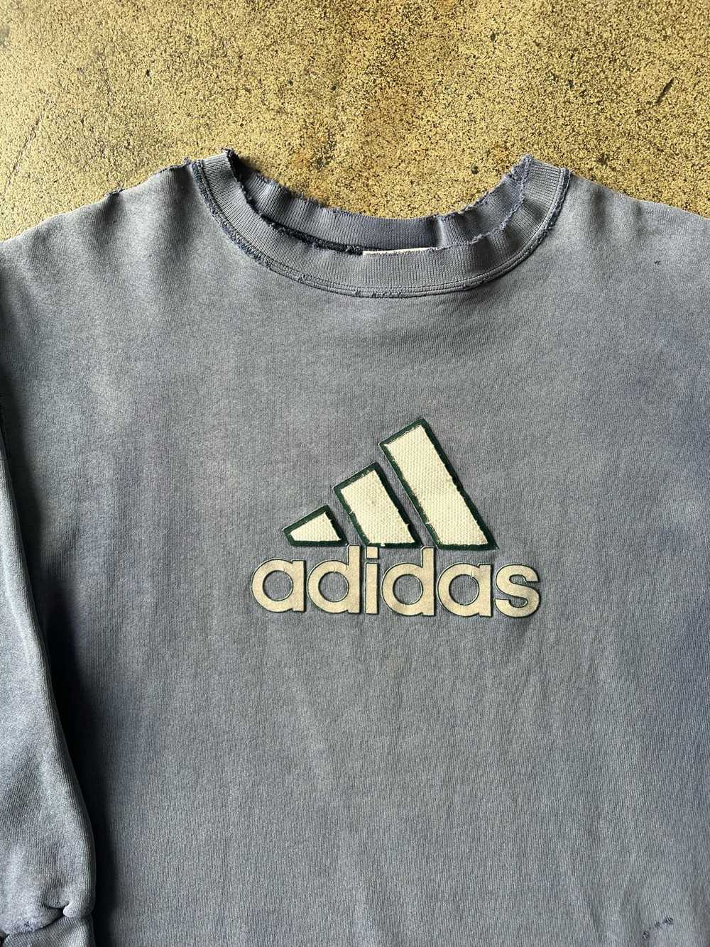 1990s Adidas Sun Faded Blue Crewneck Sweatshirt - image 2