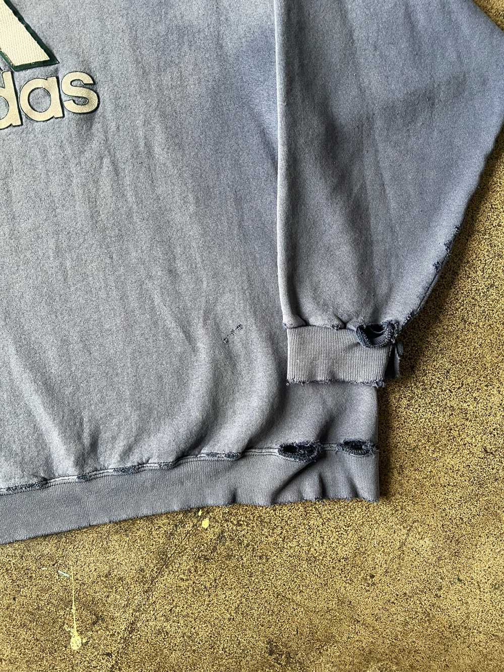 1990s Adidas Sun Faded Blue Crewneck Sweatshirt - image 4