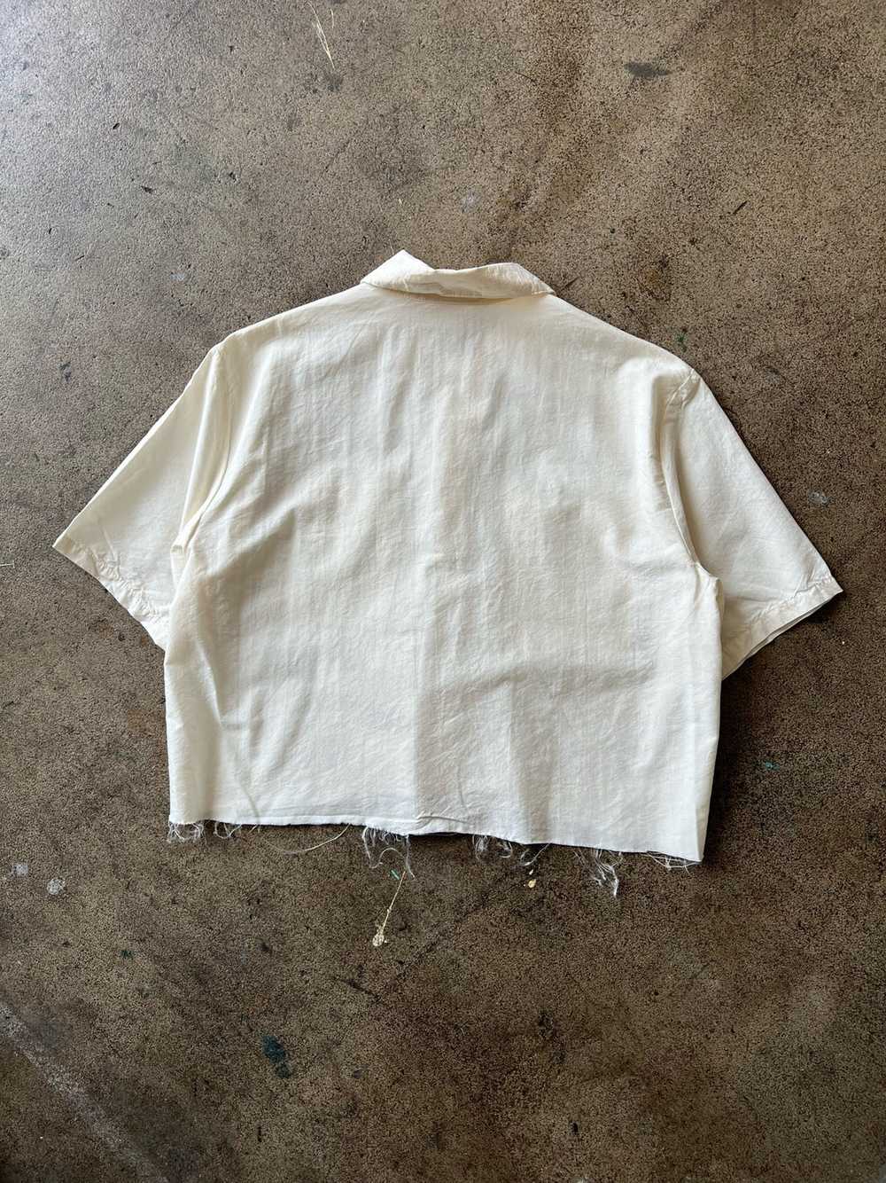 1990s Cropped Cream Two Pocket Shirt - image 3